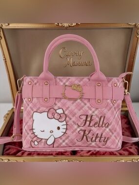 Hello Kitty Pink Tote with Gold Trim 11*12